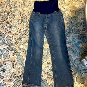 Best in Maternity wear, pull up blue jeans, Size : M